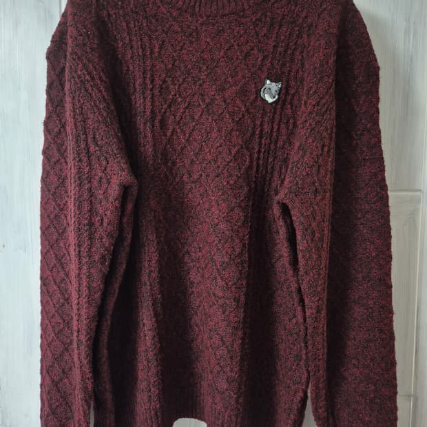 메종키츠네 폭스 헤드 케이블 니트 XL