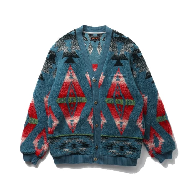 빔즈플러스 BEAMS PLUS Cardigan Boa Jacquard