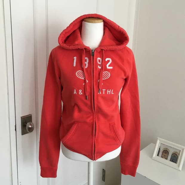 아베크롬비 빈티지 코랄레드 후드집업