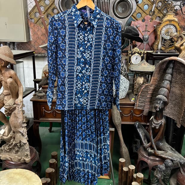 안나수이(ANNA SUI)플라워 패턴 셔츠 플리츠 스커트 세트(새상품)