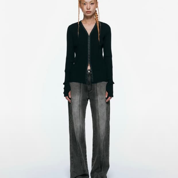 인사일런스우먼 디바이드 와이드 데님 블랙