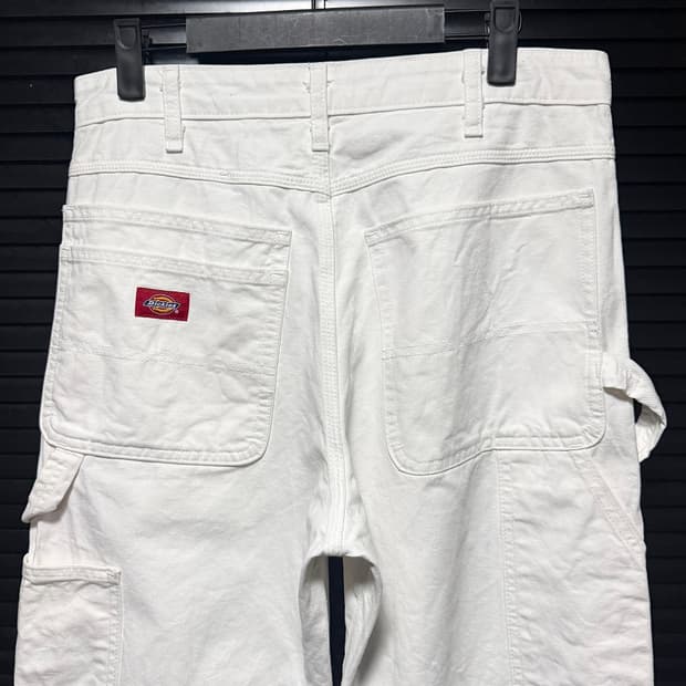 디키즈 화이트 흰색 데님 카펜더 워크 팬츠 바지 32 카고 와이드 싱글니