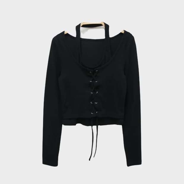 블랙 발레코어 긴팔 티셔츠 61161