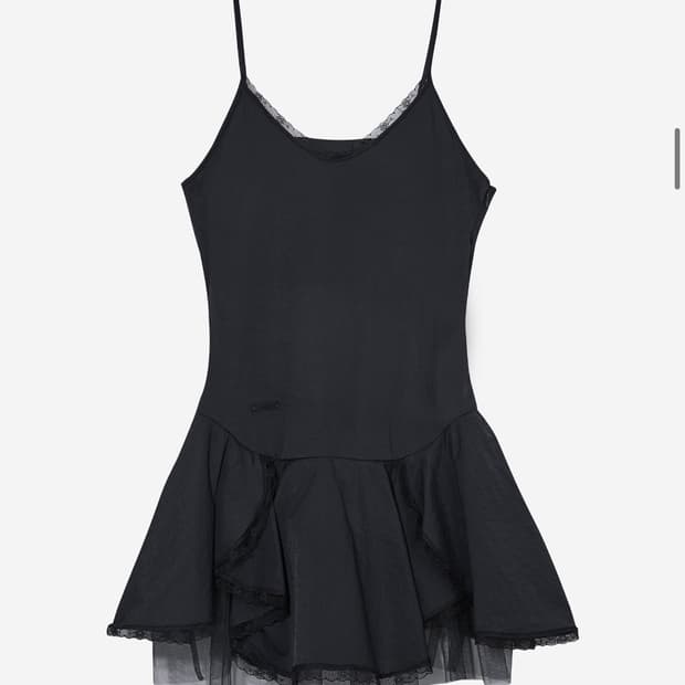 LACE FRILL DRESS / BLACK
