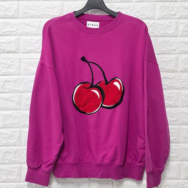 택포// 키르시 빅체리 맨투맨 퍼플 루즈핏 L