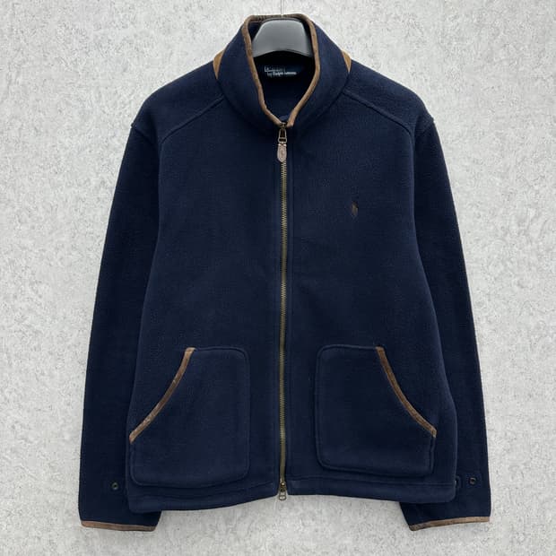 110 폴로 랄프로렌 남자 레더라인 후리스 집업 자켓