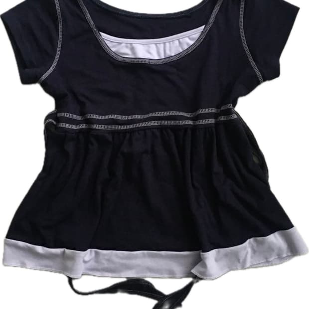 Back Ribbon Layered Short-Sleeved TShirt