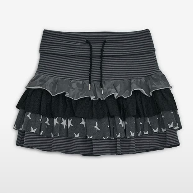 새상품)) 허그유어스킨 캉캉 레이어드 스커트 차콜