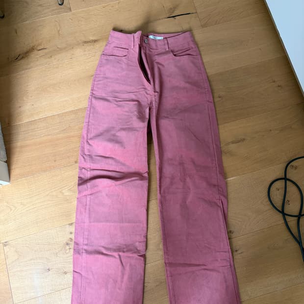 핑크 코튼 팬츠