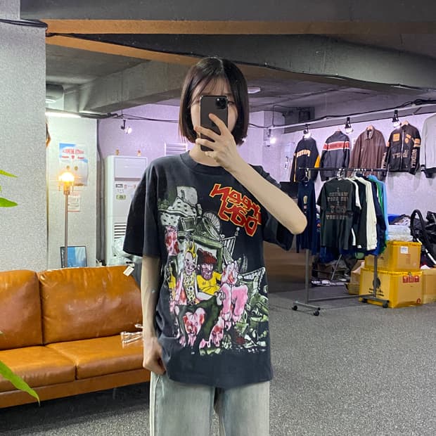 그린데이 빈티지 그래픽 반팔티 B4963