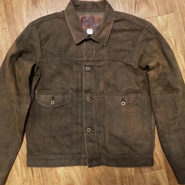 rrl 머드색 데님자켓 xxl