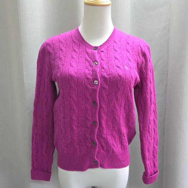 폴로 랄프로렌 핑크 꽈배기 가디건 S#최상급