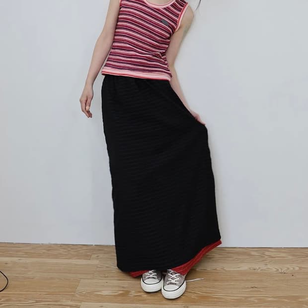 무음 Ylang Reversible Skirt (Black)
