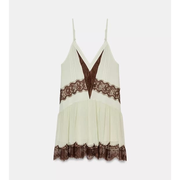 자라 레이스 콤비 숏 원피스