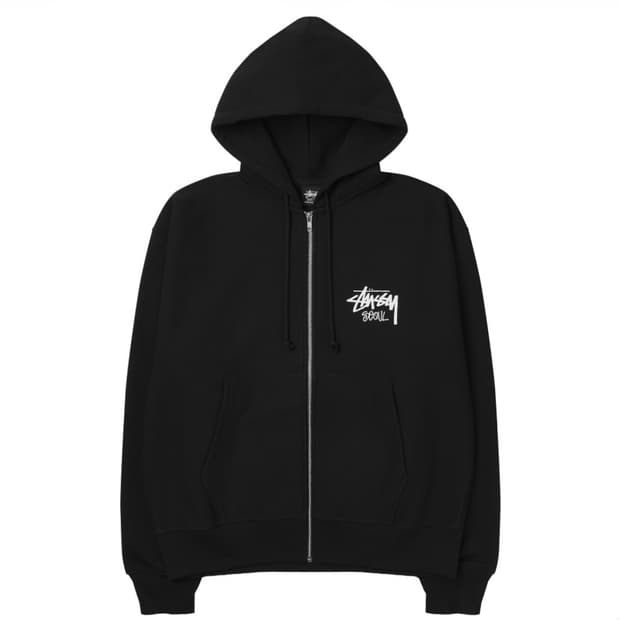 [m] 스투시 스탁 서울 후드 집업 블랙