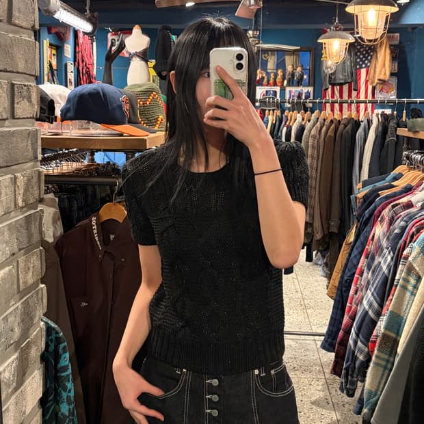 POLO 폴로 랄프로렌 글리터 반팔 니트
