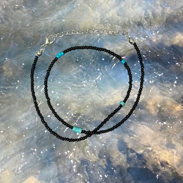 Turquoise spark 빈티지 터키석 비즈목걸이 