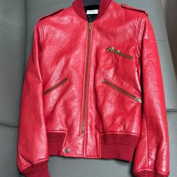 생로랑 램스킨 싱글 레더(라이더, 가죽) 자켓