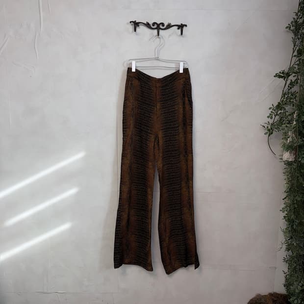 & Other Stories brown satin python pants