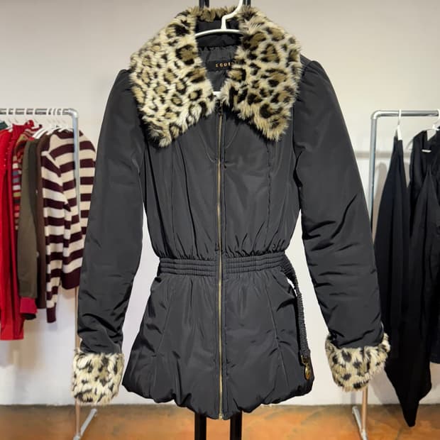 에고이스트 레오파드 퍼 경량 패딩 / 여성 55  사이즈
