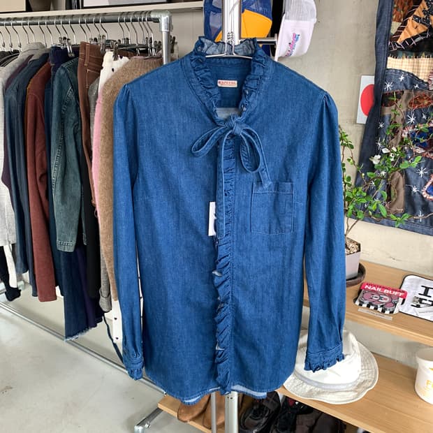 Kapital 캐피탈 레이스 인디고 셔츠