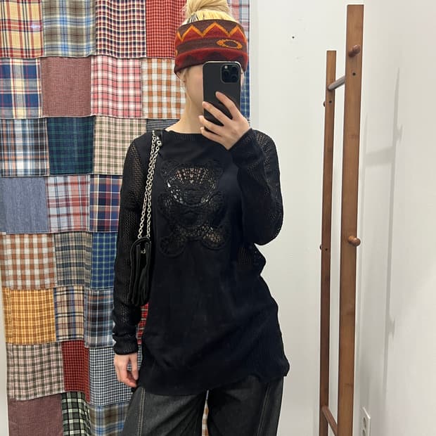 히스테릭글래머 퍽베어 니트