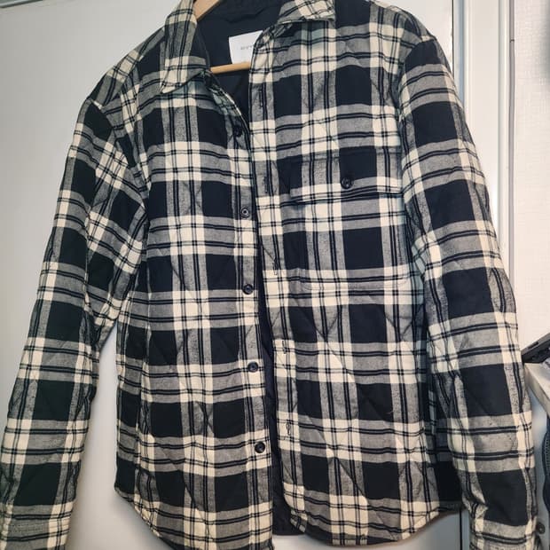 에피그램 체크 퀼팅 셔츠 자켓 M