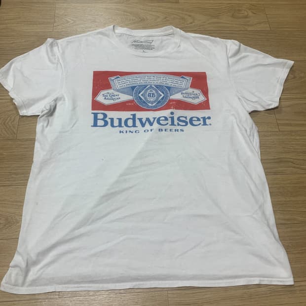 L] 버드와이저(Budweiser) 공식 빅로고 크롭핏 반팔티