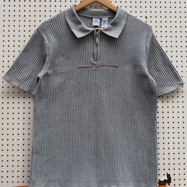 ARMANI EXCHANGE HALF ZIP 아르마니 반팔니트