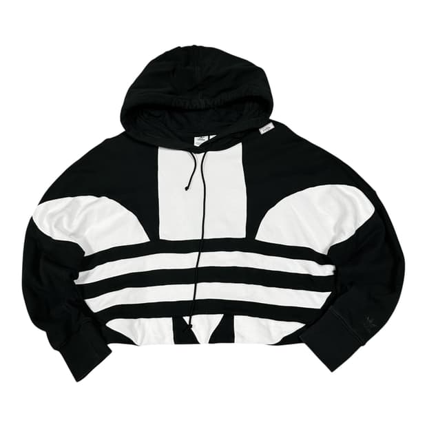 ✨ (바배) 아디다스 검흰 빅로고 크롭 후드티