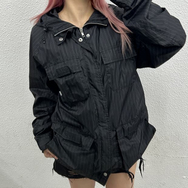 2000s 스투시 스트라이프 후드 바람막이 L ( 중고 매물 없는 올드 