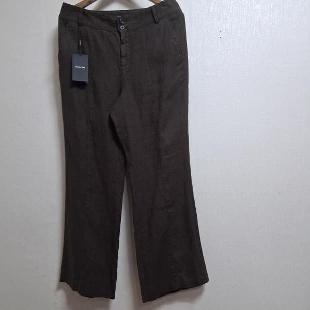 Massimo Dutti  짙은 브라운 린넨통바지 미착용 허리 28 
