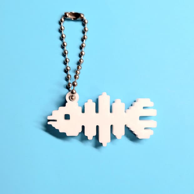 스켈레톤 물고기 8비트 키링 키체인