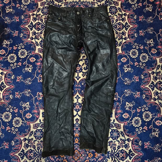 USA 아메리칸 빈티지 버팔로레더 스웨이드 롤업 팬츠 35 size