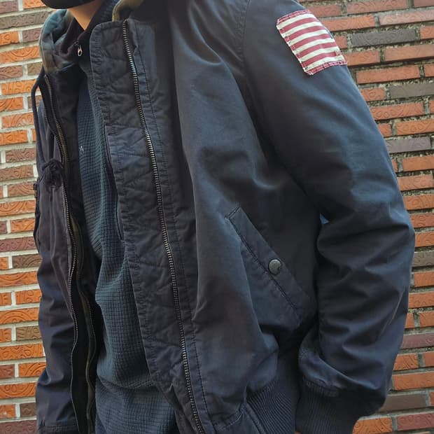 폴로랄프로렌 데님 앤 서플라이 카모 성조기 도킹 자켓