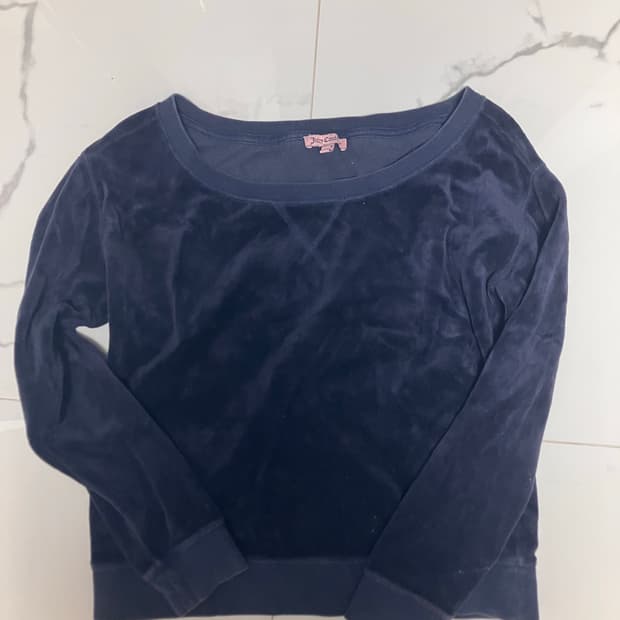 Y2K 쥬시꾸뛰르 벨루어 오프숄더 스웻셔츠 XS