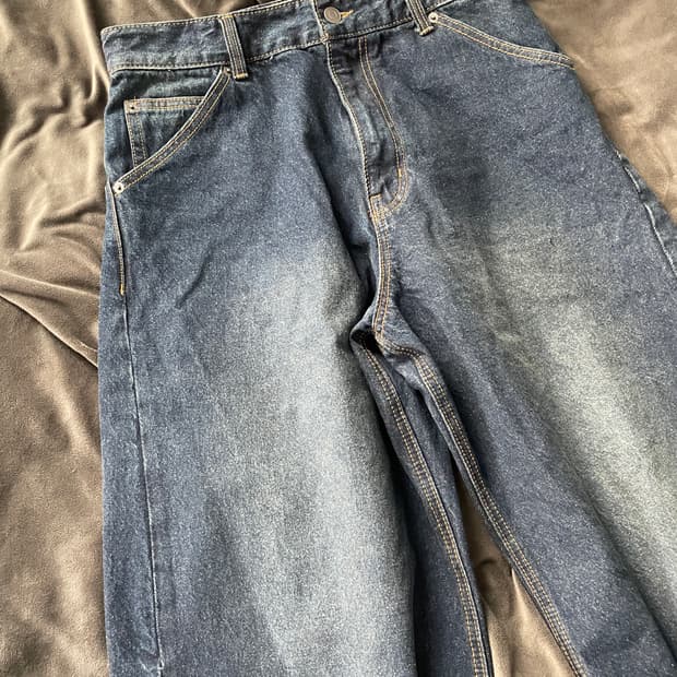 비긴202 아크 커브드 데님 와이드 팬츠 다크 블루 2사이즈