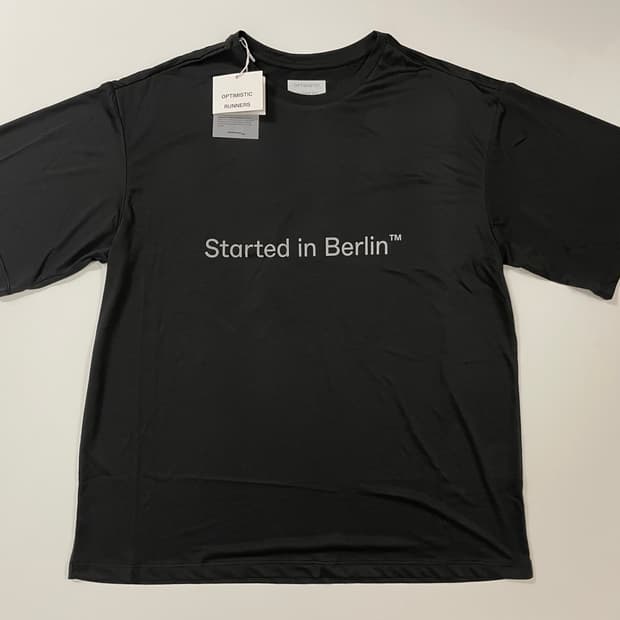 옵티미스틱러너스 티셔츠 블랙 L 새상품 판매