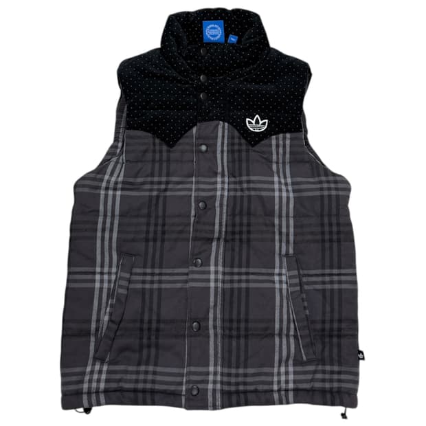 아디다스 빈티지 도트 땡땡이 체크패턴 베스트 조끼 XS 85
