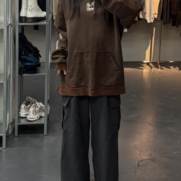 퀵실버 브라운 후드티 A2152