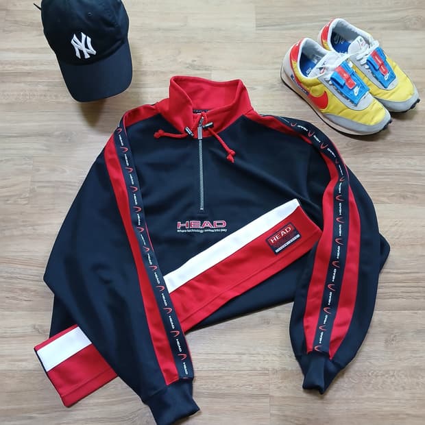 HEAD 헤드 하프집업 올드스쿨 빈티지 져지 아노락