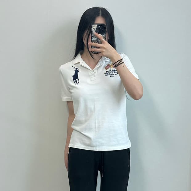 폴로 랄프로렌 빅포니 성조기 트랙앤필드 화이트 피케 반팔 카라 티셔츠 1