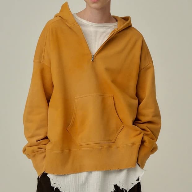 안셀름 25aw 하프집업 후디 옐로우 (2)