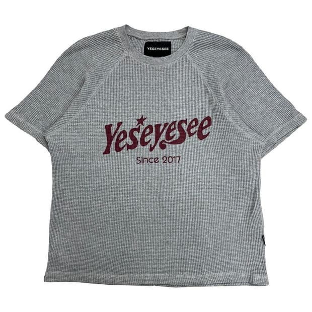 YESEYESEE 와플 반팔티 그레이 S