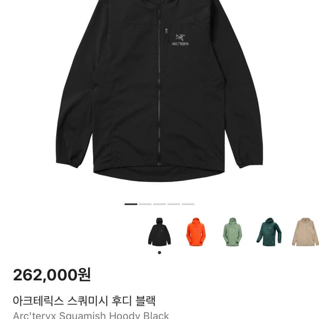 아크테릭스 스쿼미시 후디 블랙 색상입니다. XL 사이즈로, 남성분들에게 