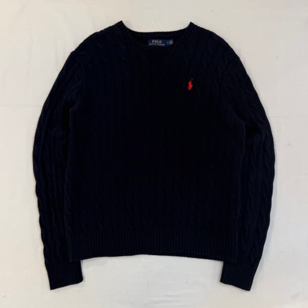폴로 랄프로렌 꽈배기 케이블 니트 네이비