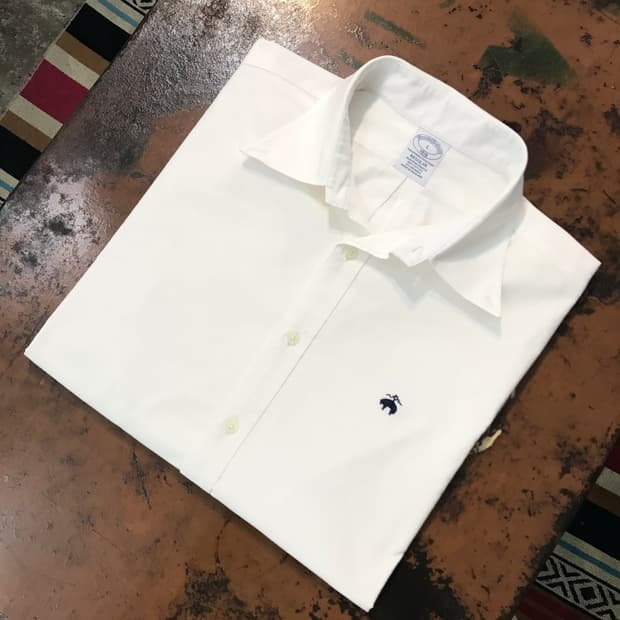 브룩스브라더스 화이트 옥스포드 셔츠 남성 110 사이드