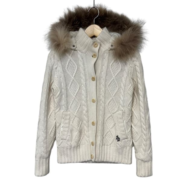 티니위니 로고 울프죠 케이블 누빔 니트점퍼 