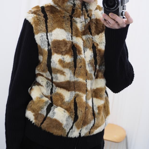 KRIZIA faux fur trim cardigan 