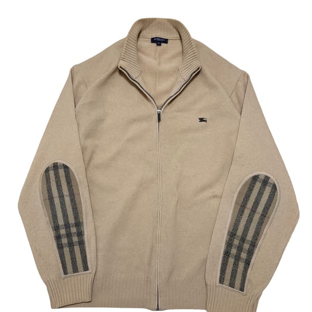 버버리 기마로고 베이지 니트집업